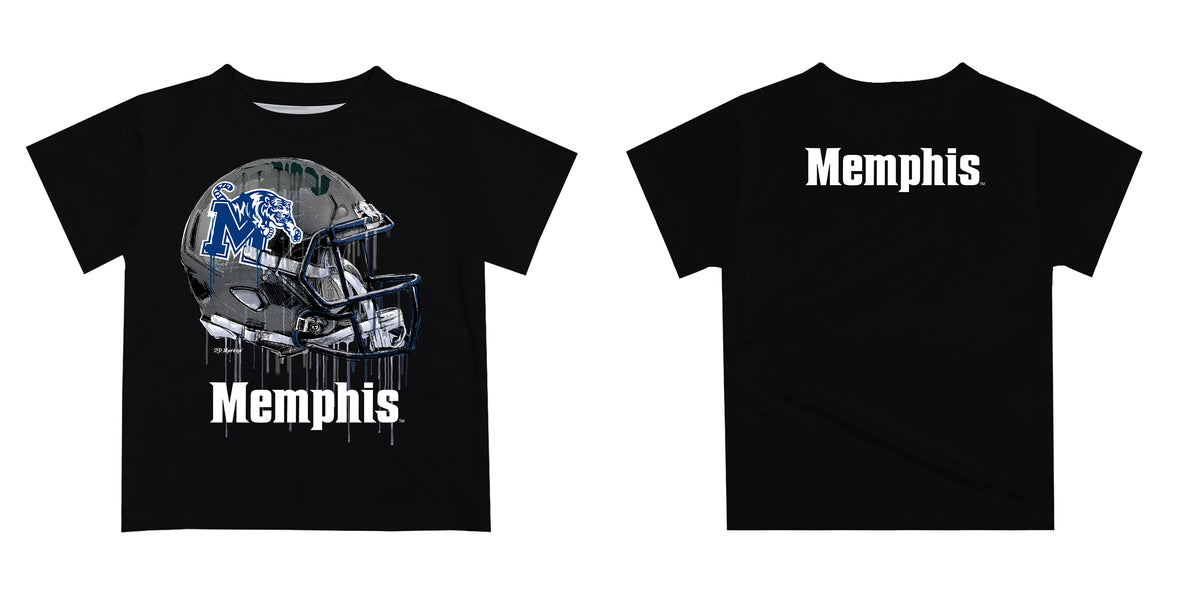 Memphis Tigers Original Dripping Football Black T-Shirt by Vive La Fete - Vive La Fête - Online Apparel Store