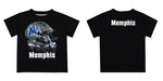 Memphis Tigers Original Dripping Football Black T-Shirt by Vive La Fete - Vive La Fête - Online Apparel Store