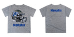 Memphis Tigers Original Dripping Football Heather Gray T-Shirt by Vive La Fete - Vive La Fête - Online Apparel Store