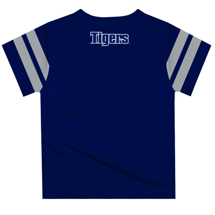 Memphis Tigers Vive La Fete Boys Game Day Blue Short Sleeve Tee with Stripes on Sleeves - Vive La Fête - Online Apparel Store