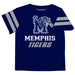 Memphis Tigers Vive La Fete Girls Game Day Short Sleeve Blue Top with School Mascot and Name - Vive La Fête - Online Apparel Store