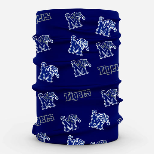Memphis Tigers Neck Gaiter Royal All Over Logo - Vive La Fête - Online Apparel Store