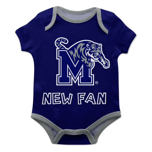 Memphis Tigers Vive La Fete Infant Game Blue Short Sleeve Onesie New Fan Logo and Mascot Bodysuit - Vive La Fête - Online Apparel Store