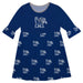 Memphis Tigers Vive La Fete Girls Game Day 3/4 Sleeve Solid Blue All Over Logo on Skirt