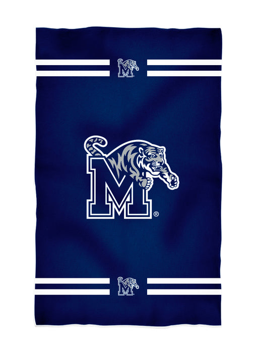 Memphis Tigers Vive La Fete Game Day Absorbent Premium Blue Beach Bath Towel 31 x 51 Logo and Stripes