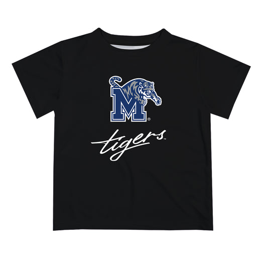 Memphis Tigers Vive La Fete Script V1 Black Short Sleeve Tee Shirt