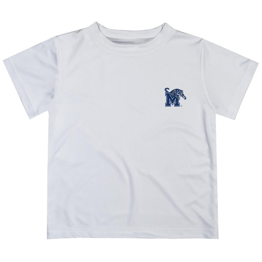 Memphis Tigers Hand Sketched Vive La Fete Impressions Artwork Boys White Short Sleeve Tee Shirt