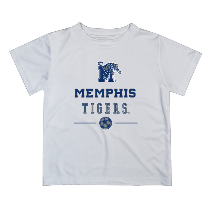 Memphis Tigers Vive La Fete Soccer V1 White Short Sleeve Tee Shirt
