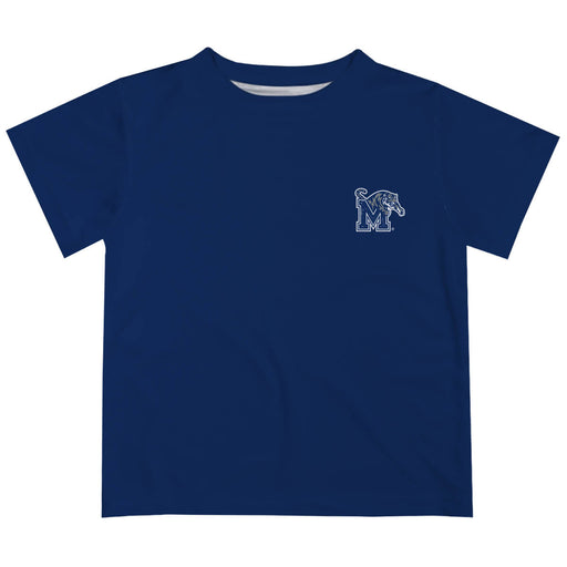 Memphis Tigers Hand Sketched Vive La Fete Impressions Artwork Boys Blue Short Sleeve Tee Shirt