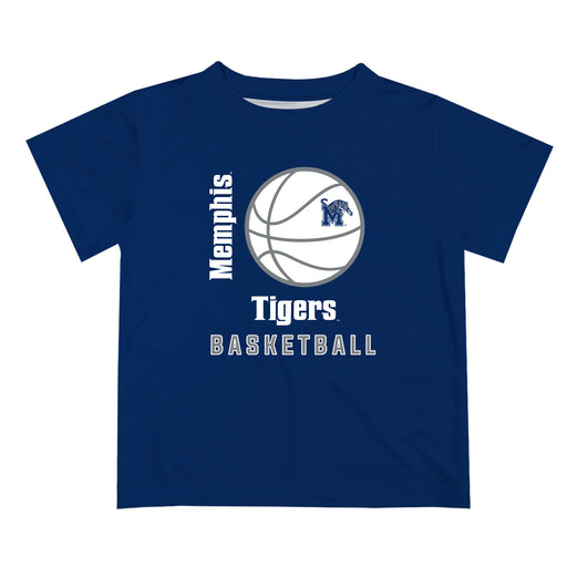 Memphis Tigers Vive La Fete Basketball V1 Blue Short Sleeve Tee Shirt