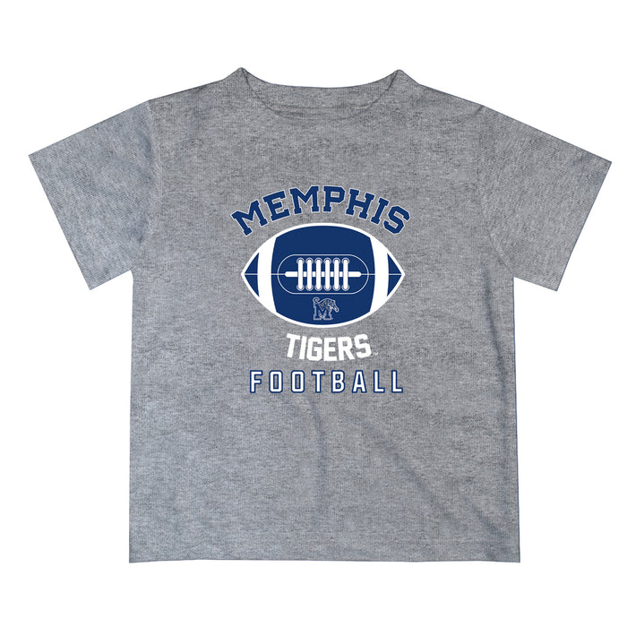 Memphis Tigers Vive La Fete Football V2 Heather Gray Short Sleeve Tee Shirt