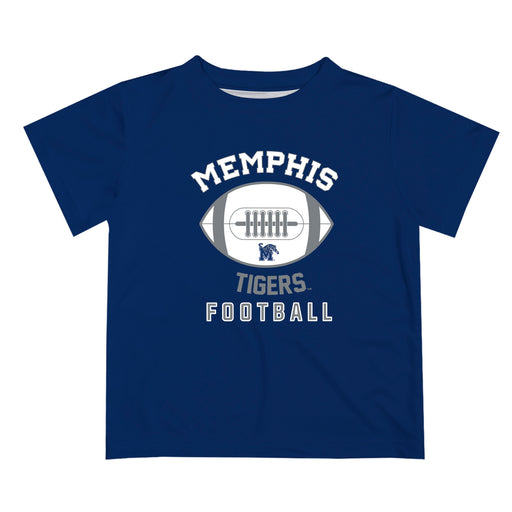 Memphis Tigers Vive La Fete Football V2 Blue Short Sleeve Tee Shirt