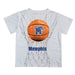 Memphis Tigers Original Dripping Basketball White T-Shirt by Vive La Fete