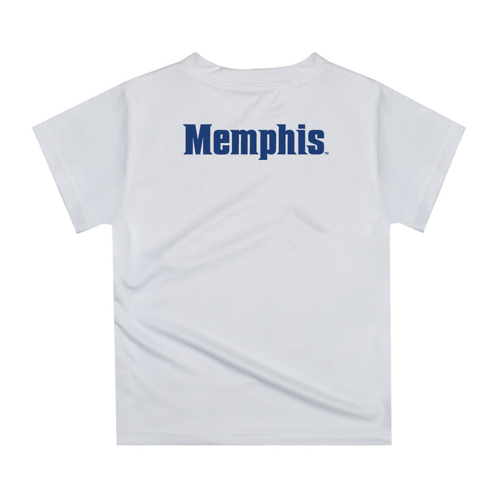 Memphis Tigers Original Dripping Basketball Blue T-Shirt by Vive La Fete - Vive La Fête - Online Apparel Store