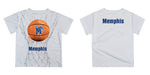 Memphis Tigers Original Dripping Basketball Blue T-Shirt by Vive La Fete - Vive La Fête - Online Apparel Store