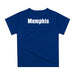Memphis Tigers Original Dripping Basketball Blue T-Shirt by Vive La Fete - Vive La Fête - Online Apparel Store