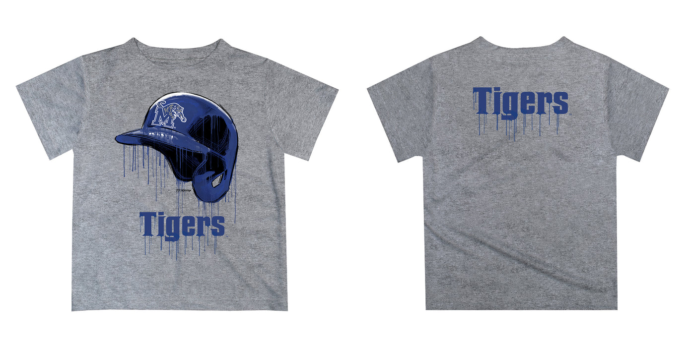 Memphis Tigers Original Dripping Baseball Hat Blue T-Shirt by Vive La Fete - Vive La Fête - Online Apparel Store