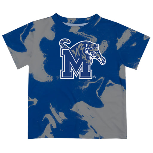 Memphis Tigers Vive La Fete Marble Boys Game Day Blue Short Sleeve Tee