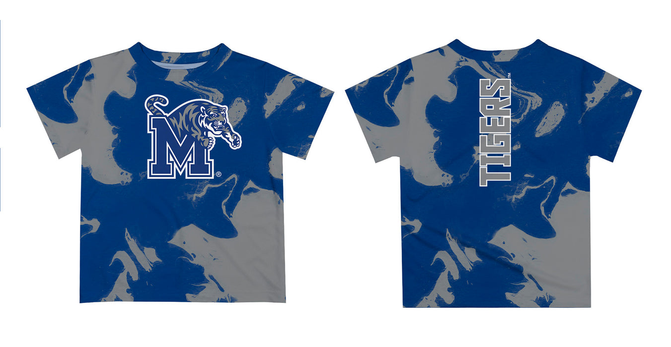 Memphis Tigers Vive La Fete Marble Boys Game Day Blue Short Sleeve Tee - Vive La Fête - Online Apparel Store