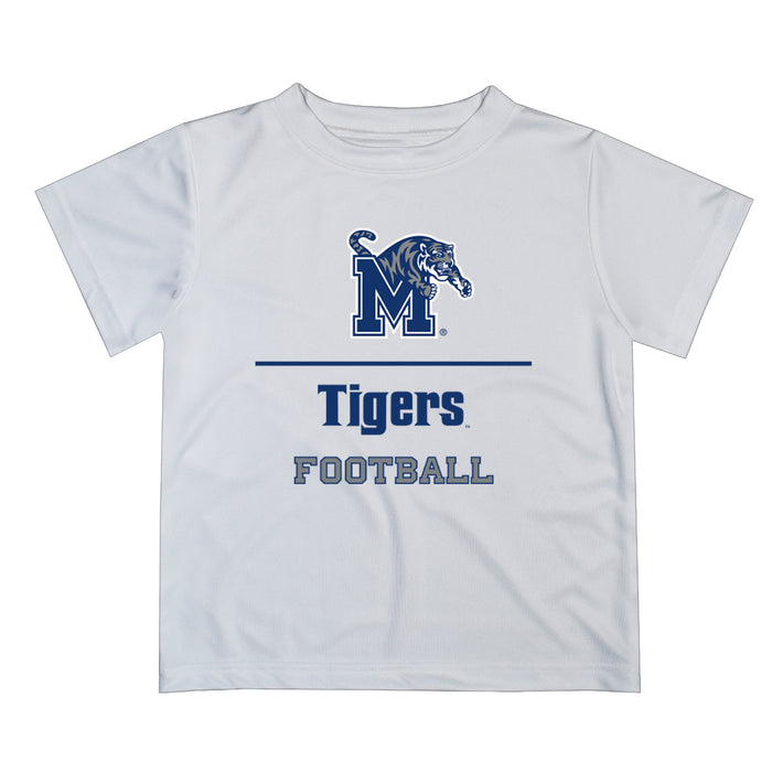 Memphis Tigers Vive La Fete Football V1 White Short Sleeve Tee Shirt
