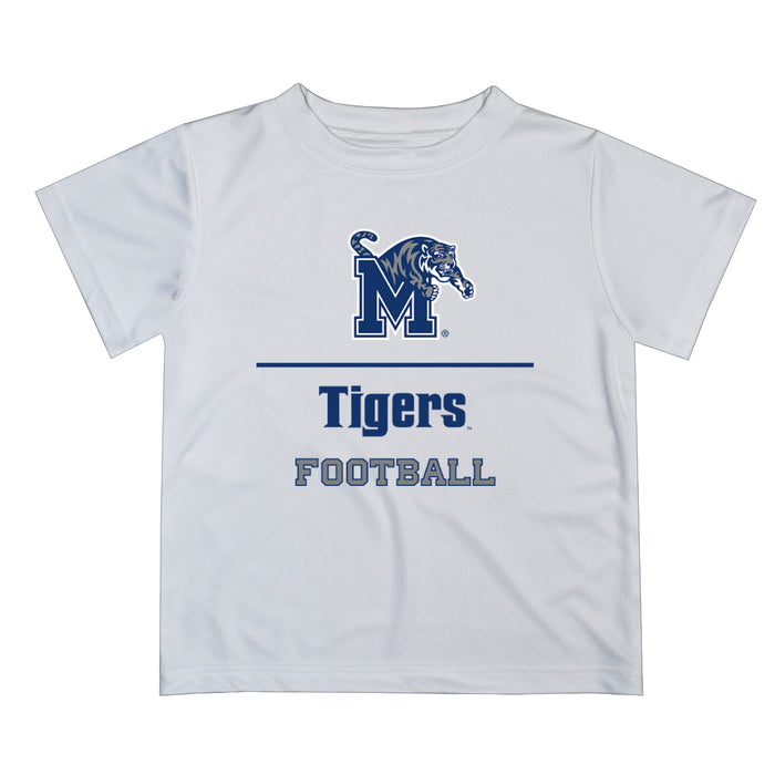 Memphis Tigers Vive La Fete Football V1 White Short Sleeve Tee Shirt