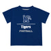 Memphis Tigers Vive La Fete Football V1 Blue Short Sleeve Tee Shirt
