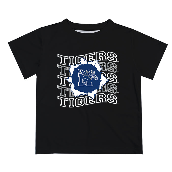 Memphis Tigers Vive La Fete  Black Art V1 Short Sleeve Tee Shirt