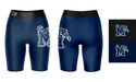 Memphis Tigers Vive La Fete Game Day Logo on Thigh and Waistband Blue and Black Women Bike Short 9 Inseam - Vive La Fête - Online Apparel Store