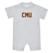 Colorado Mesa University Mavericks CMU Embroidered White Knit Short Sleeve Boys Romper