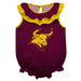 Colorado Mesa University Mavericks CMU Maroon Sleeveless Ruffle Onesie Logo Bodysuit