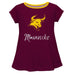 Colorado Mesa University Mavericks CMU Vive La Fete Girls Game Day Short Sleeve Maroon Top with School Logo and Name