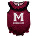 Morehouse Maroon Tigers Swirls Maroon Sleeveless Ruffle Onesie Logo Bodysuit