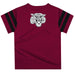 Morehouse Maroon Tigers Vive La Fete Boys Game Day Maroon Short Sleeve Tee with Stripes on Sleeves - Vive La Fête - Online Apparel Store