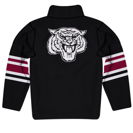 Morehouse College Maroon Tigers Vive La Fete Game Day Black Quarter Zip Pullover Stripes on Sleeves - Vive La Fête - Online Apparel Store