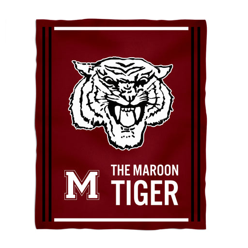 Morehouse College Maroon Tigers Vive La Fete Kids Game Day Maroon Plush Soft Minky Blanket 36 x 48 Mascot