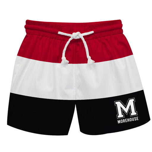 Morehouse Maroon Tigers Vive La Fete Maroon White Black Stripes Swimtrunks V1
