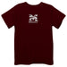 Morehouse College Maroon Tigers Embroidered Maroon knit Short Sleeve Boys Tee Shirt