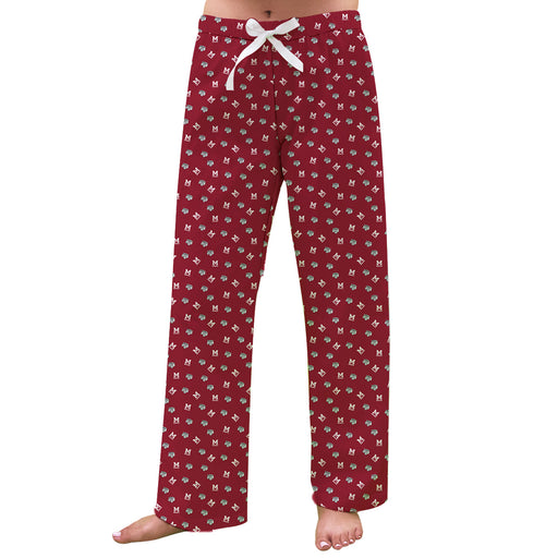 Morehouse Maroon Tigers Vive La Fete Game Day All Over Logo Women Maroon Lounge Pants