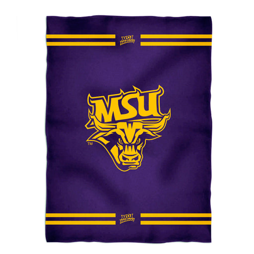 MSU Mavericks Vive La Fete Game Day Soft Premium Fleece Purple Throw Blanket 40  x 58" Logo and Stripes - Vive La Fête - Online Apparel Store