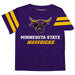 MSU Mavericks Vive La Fete Boys Game Day Purple Short Sleeve Tee with Stripes on Sleeves - Vive La Fête - Online Apparel Store