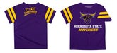 MSU Mavericks Vive La Fete Boys Game Day Purple Short Sleeve Tee with Stripes on Sleeves - Vive La Fête - Online Apparel Store