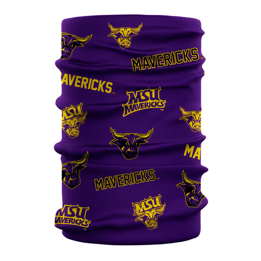 Minnesota State Mavericks Neck Gaiter Purple All Over Logo - Vive La Fête - Online Apparel Store