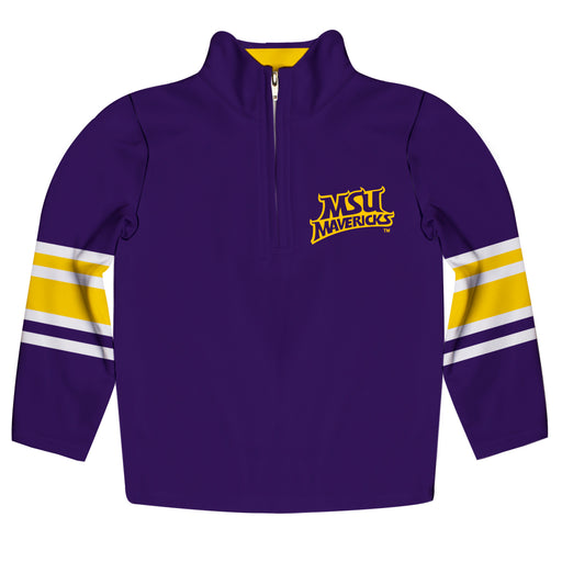 Minnesota State Mavericks Vive La Fete Game Day Purple Quarter Zip Pullover Stripes on Sleeves - Vive La Fête - Online Apparel Store