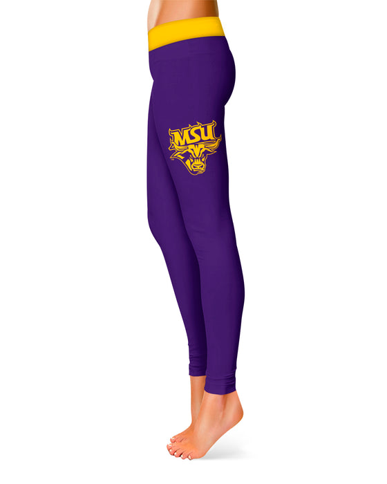 Minnesota State Mavericks Gold Waist Purple Leggings - Vive La Fête - Online Apparel Store
