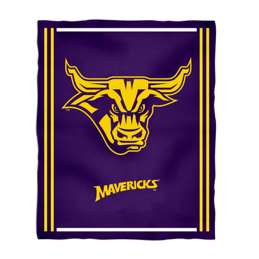 Minnesota State Mavericks Vive La Fete Kids Game Day Purple Plush Soft Minky Blanket 36 x 48 Mascot