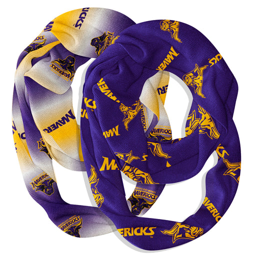 Minnesota State Mavericks Vive La Fete All Over Logo Collegiate Women Set of 2 Light Weight Ultra Soft Infinity Scarfs