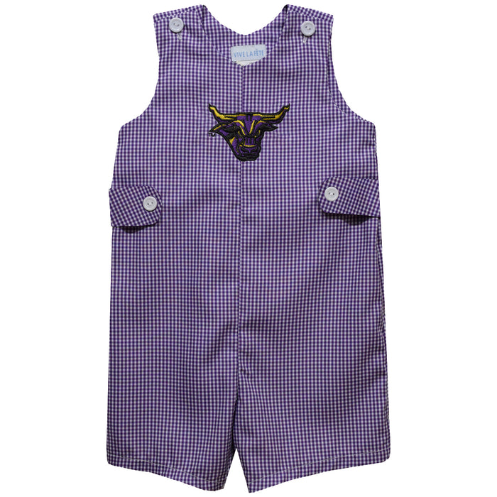 Minnesota State Mavericks Embroidered Purple Gingham Boys Jon Jon