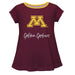 Minnesota Golden Gophers Vive La Fete Girls Game Day Short Sleeve Maroon Top with School Logo and Name