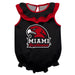 Miami Ohio RedHawks Black Sleeveless Ruffle Onesie Logo Bodysuit by Vive La Fete