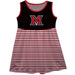 Miami Ohio RedHawks Vive La Fete Girls Game Day Sleeveless Tank Dress Solid Black Logo Stripes on Skirt
